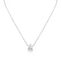 Pear Cubic Zirconia Solitaire Drop Pendant Necklace in Rhodium-Plated Brass, photo 1