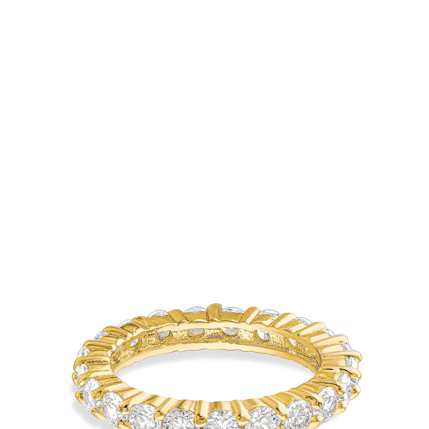 Round Cubic Zirconia Eternity Band in 18K Gold-Plated Brass, photo 1