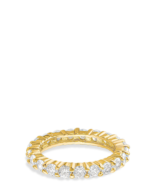 Round Cubic Zirconia Eternity Band in 18K Gold-Plated Brass, photo 1