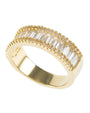 Anillo de eternidad con zirconias cúbicas baguette y pavé en latón bañado en oro, foto 1