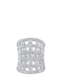 Anillo horizontal de cinco hileras con zirconias cúbicas en latón bañado, foto 1