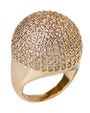 Round Pavé Cubic Zirconia Dome Ring in 18K Gold-Plated Brass, photo 1