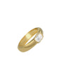 Anillo de banda con zirconia cúbica talla esmeralda en latón bañado en oro, foto 1