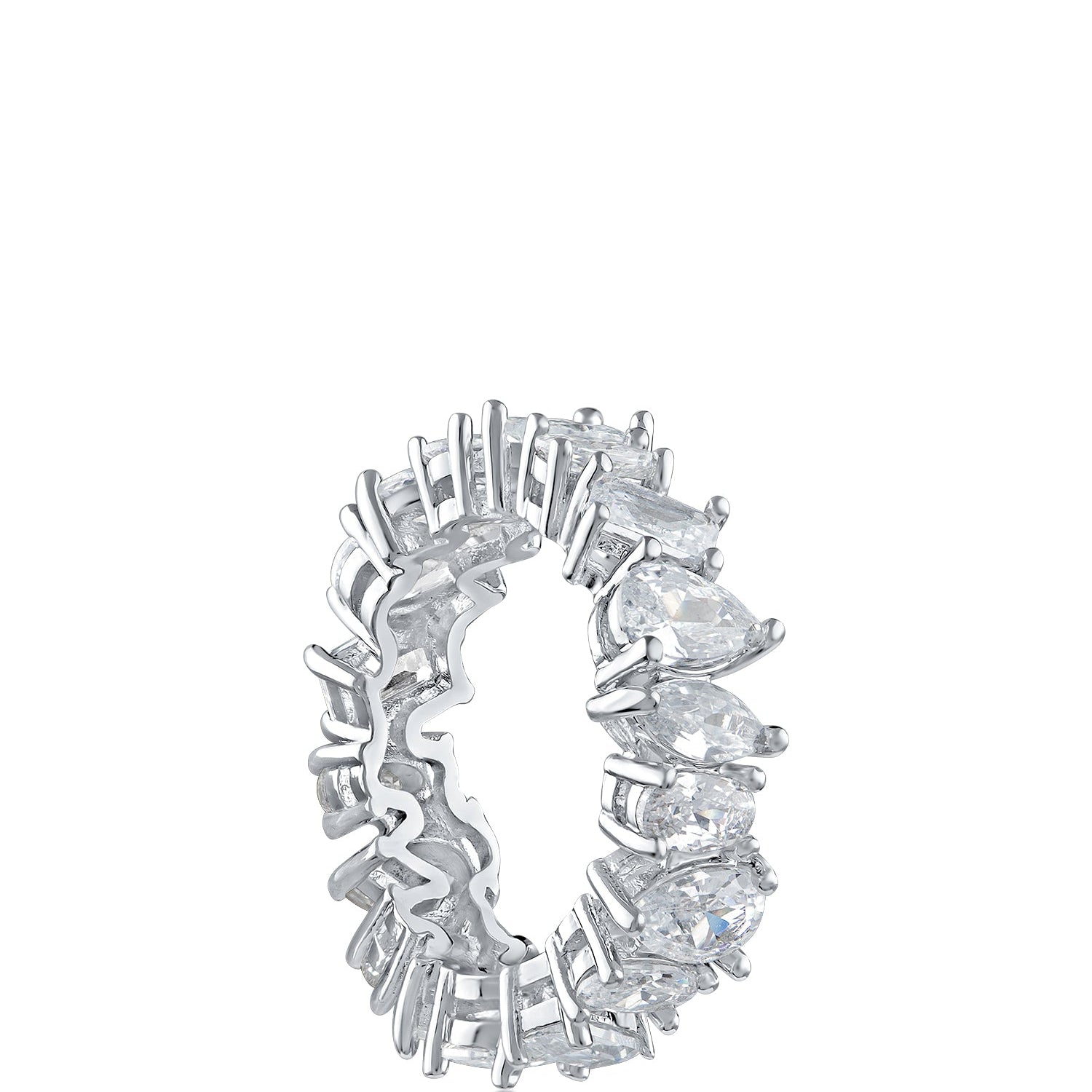 Multi-Shape Cubic Zirconia Eternity Band in Sterling Silver, photo 1