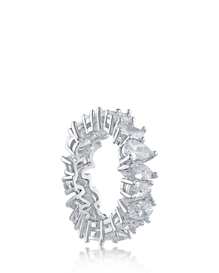Multi-Shape Cubic Zirconia Eternity Band in Sterling Silver, photo 1