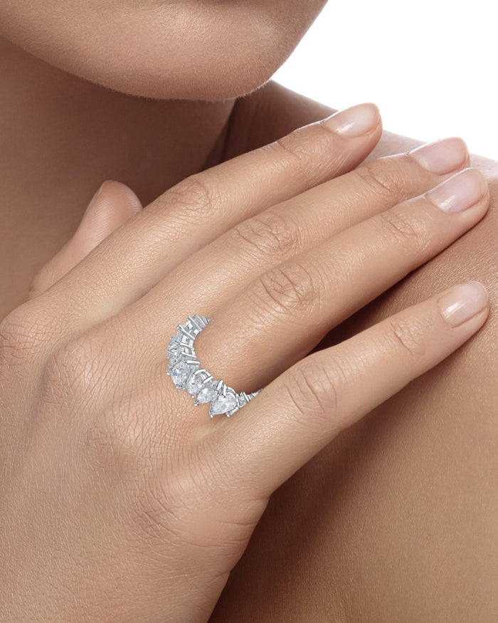 Multi-Shape Cubic Zirconia Eternity Band in Sterling Silver, photo 2