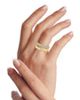 Pavé Cubic Zirconia Double Band Ring in Gold-Plated or Rhodium-Plated Brass, photo 3