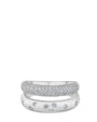 Pavé Cubic Zirconia Double Band Ring in Gold-Plated or Rhodium-Plated Brass, photo 2