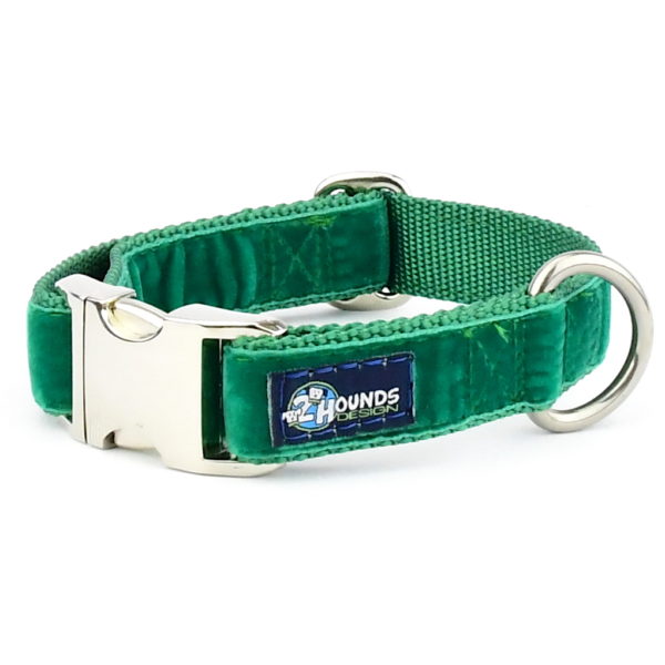 Kelly Green Velvet Essential Dog Collar, photo 2