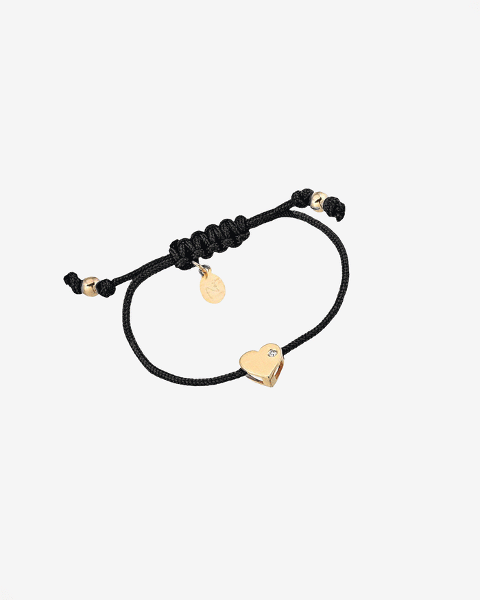 Pulsera Fortune infantil de corazón y diamante en oro de 14K, foto 1