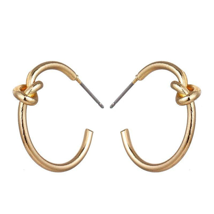 Gold Plated Knot Hoop Earrings, photo 1