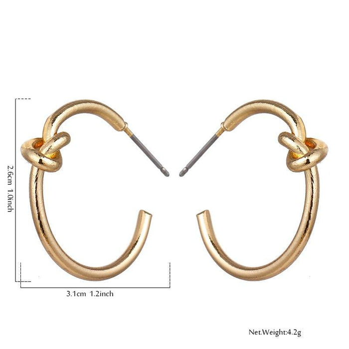 Gold Plated Knot Hoop Earrings, photo 2