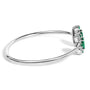 Brazalete rígido floral con topacio blanco y esmeralda verde en plata de ley, foto 2