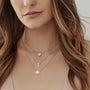 14K Gold Diamond Moonstone Necklace, photo 4