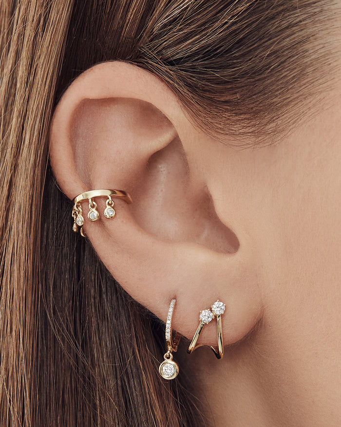 14K Gold Diamond Fringe Ear Cuff, photo 4