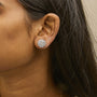 3 Ct. T.W. Lab-Grown Diamond Halo Stud Earrings in 10K White Gold, photo 3