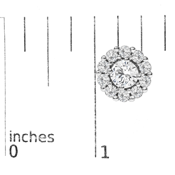3 Ct. T.W. Lab-Grown Diamond Halo Stud Earrings in 10K White Gold, photo 5