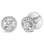 Gemelo de halo para hombre con diamantes cultivados en laboratorio de 1 3/4 ct. p.t. en oro blanco de 14K, foto 2