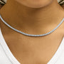 Collar tenis con diamantes cultivados en laboratorio de 10 3/4 ct. p.t. en oro blanco de 14K, foto 3