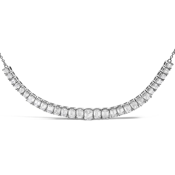 5 Ct. T.W. Lab-Grown Diamond Emerald-Cut Station Necklace in 14K White Gold, photo 2