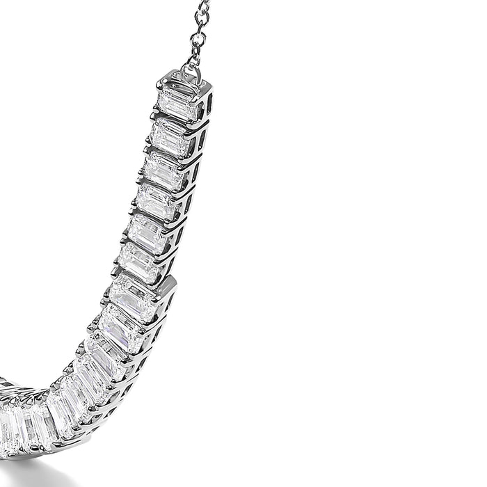 5 Ct. T.W. Lab-Grown Diamond Emerald-Cut Station Necklace in 14K White Gold, photo 4