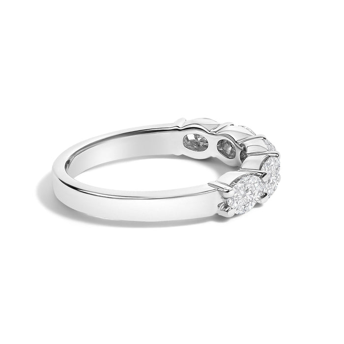 1 1/4 Ct. T.W. Lab-Grown Oval Diamond East West Band Ring in 14K White Gold, photo 2
