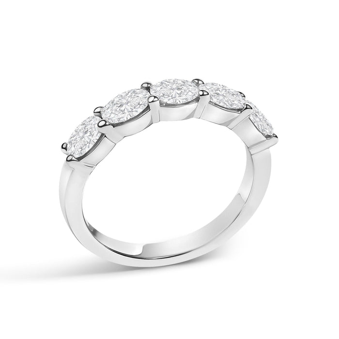 1 1/4 Ct. T.W. Lab-Grown Oval Diamond East West Band Ring in 14K White Gold, photo 4