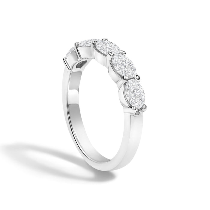 1 1/4 Ct. T.W. Lab-Grown Oval Diamond East West Band Ring in 14K White Gold, photo 5