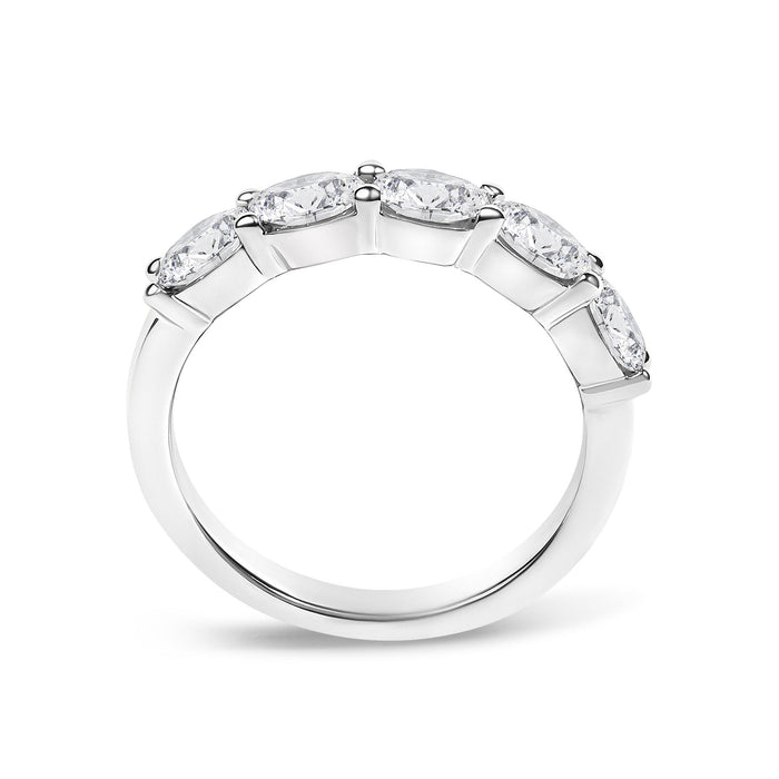 1 1/4 Ct. T.W. Lab-Grown Oval Diamond East West Band Ring in 14K White Gold, photo 6