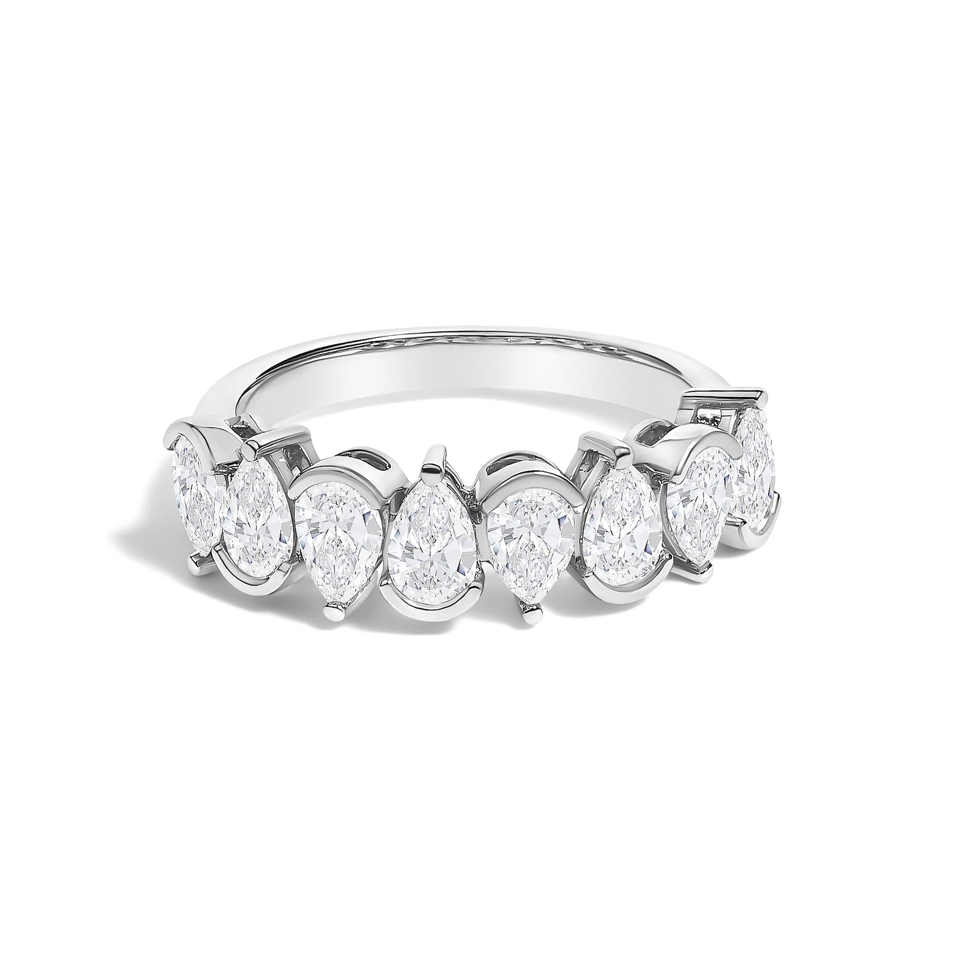 1 2/3 Ct. T.W. Lab-Grown Pear-Shaped Diamond Band Ring in 14K Gold, photo 2