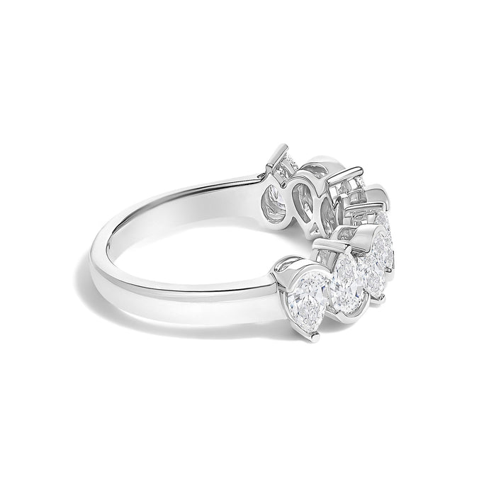 1 2/3 Ct. T.W. Lab-Grown Pear-Shaped Diamond Band Ring in 14K Gold, photo 4