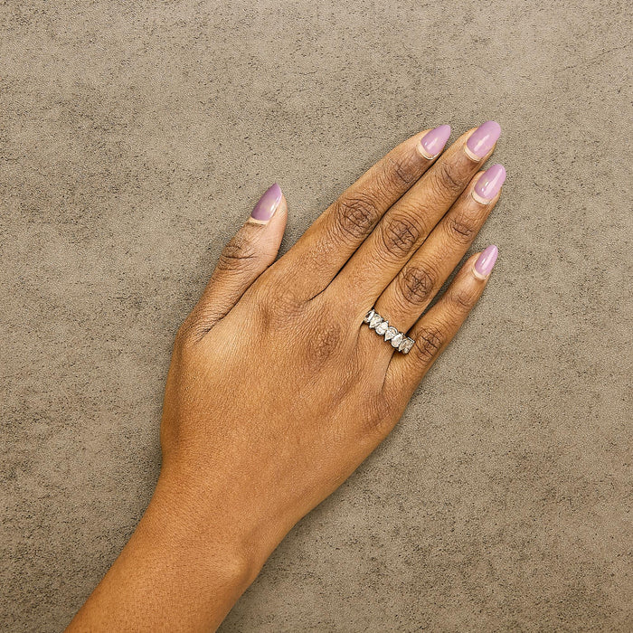 1 2/3 Ct. T.W. Lab-Grown Pear-Shaped Diamond Band Ring in 14K Gold, photo 6