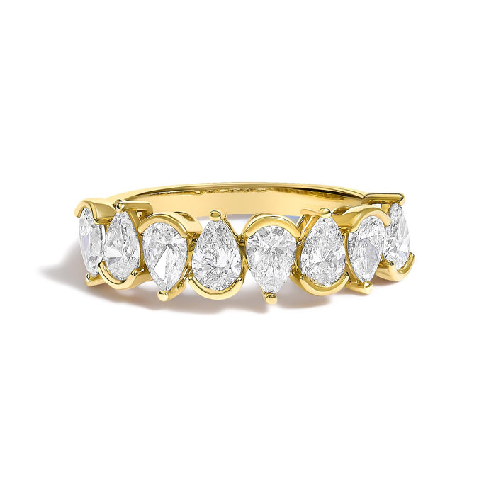 1 2/3 Ct. T.W. Lab-Grown Pear-Shaped Diamond Band Ring in 14K Gold, photo 1