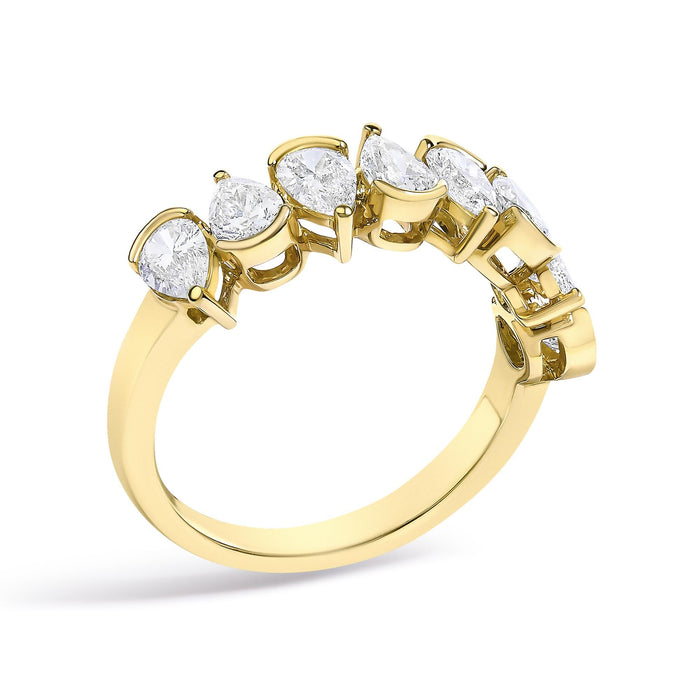 1 2/3 Ct. T.W. Lab-Grown Pear-Shaped Diamond Band Ring in 14K Gold, photo 7