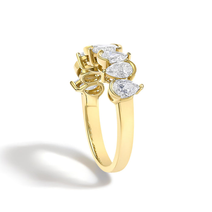 1 2/3 Ct. T.W. Lab-Grown Pear-Shaped Diamond Band Ring in 14K Gold, photo 9