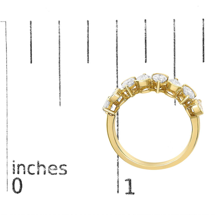 1 2/3 Ct. T.W. Lab-Grown Pear-Shaped Diamond Band Ring in 14K Gold, photo 13