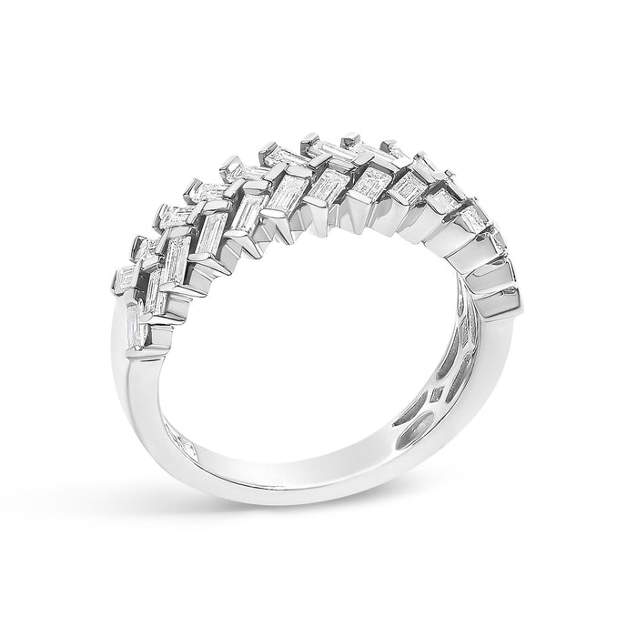 7/8 Ct. T.W. Baguette Lab-Grown Diamond Weave Design Band Ring in 14K White Gold, photo 4