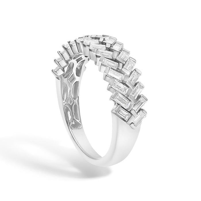 7/8 Ct. T.W. Baguette Lab-Grown Diamond Weave Design Band Ring in 14K White Gold, photo 5
