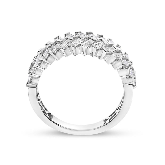 7/8 Ct. T.W. Baguette Lab-Grown Diamond Weave Design Band Ring in 14K White Gold, photo 6