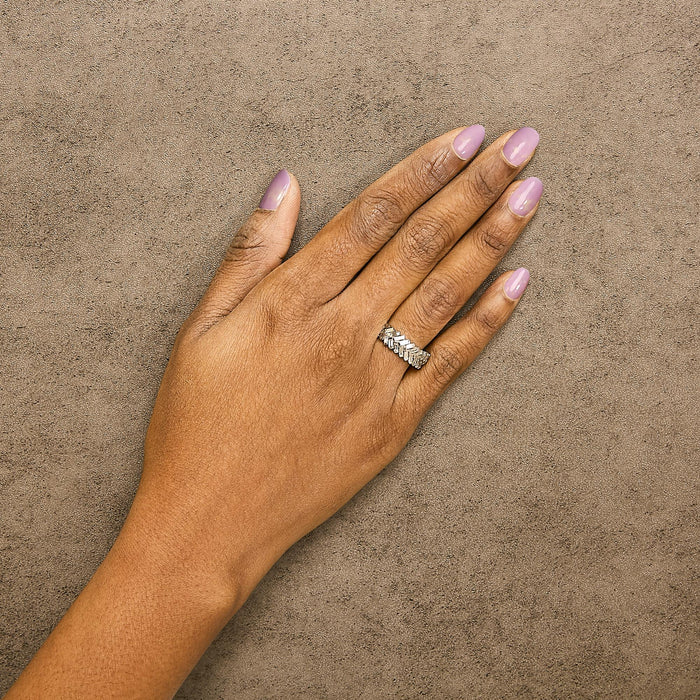 7/8 Ct. T.W. Baguette Lab-Grown Diamond Weave Design Band Ring in 14K White Gold, photo 3