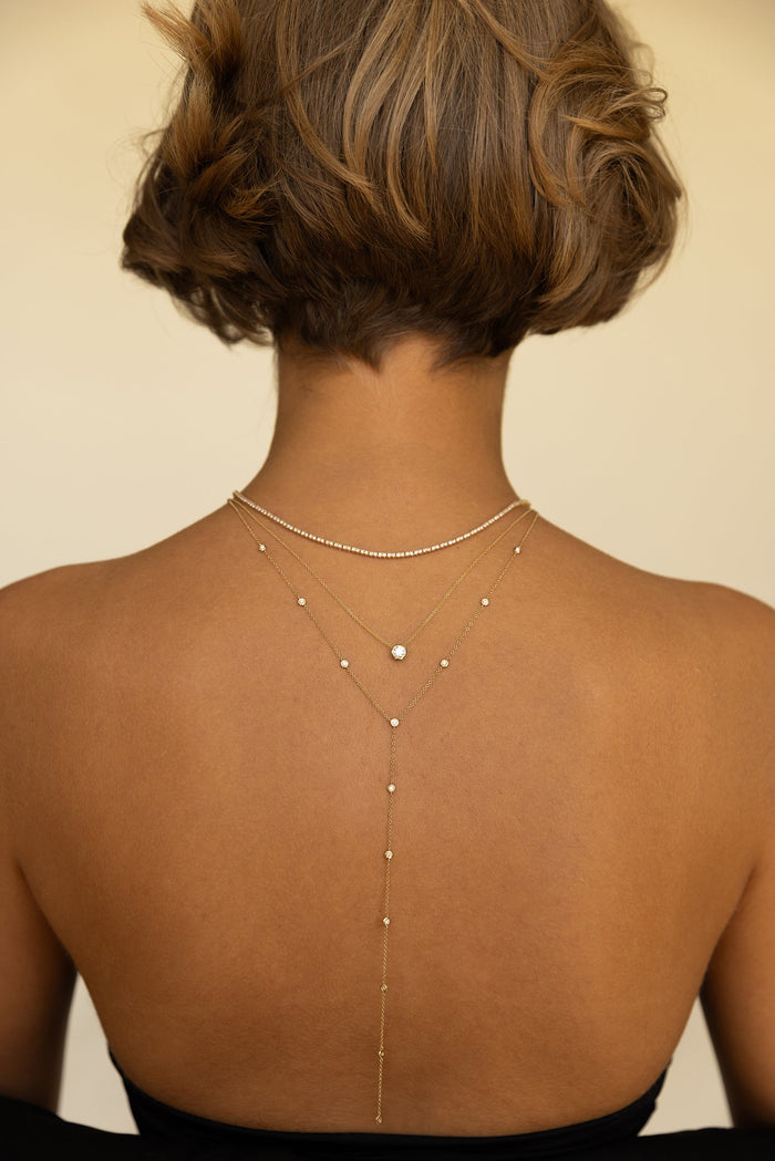 Collar de diamante grande en bisel en oro de 14K, foto 4