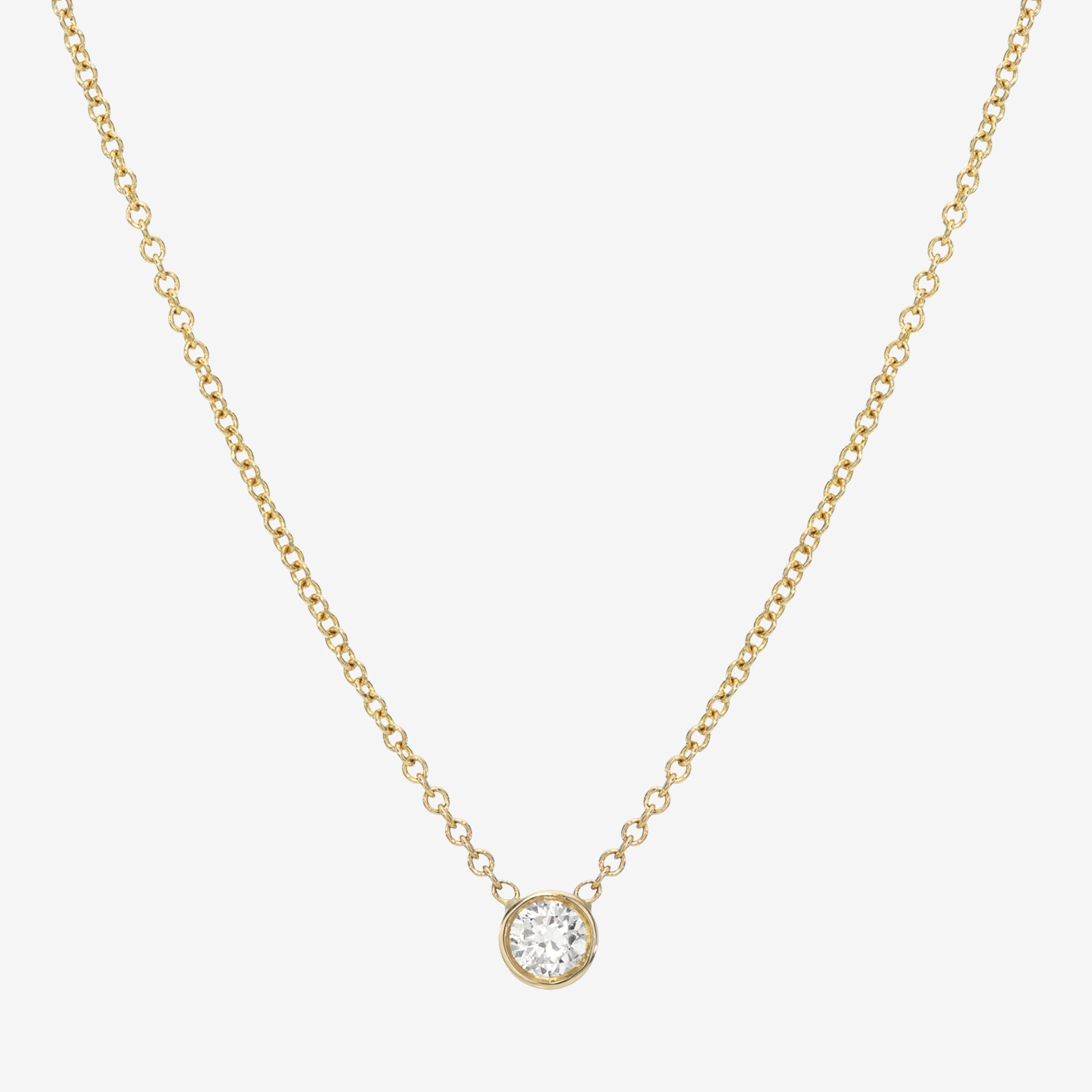 Collar de diamante grande en bisel en oro de 14K, foto 1