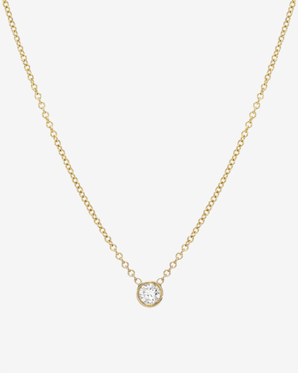 14K Gold Large Bezel Diamond Necklace, photo 1