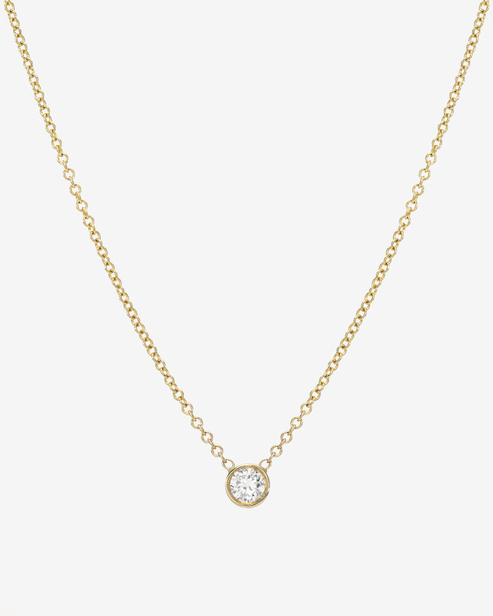 Collar de diamante grande en bisel en oro de 14K, foto 1