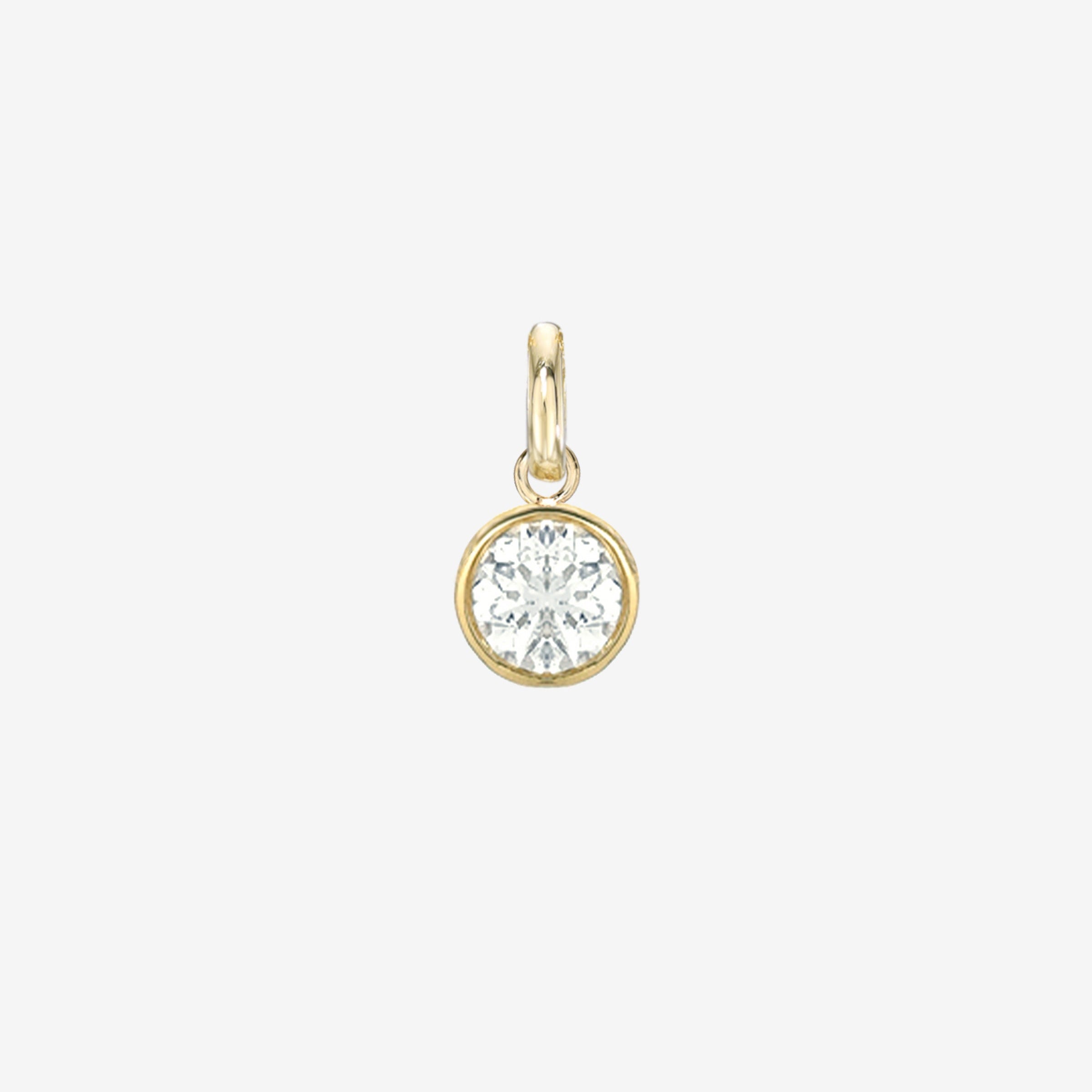 Dije de diamante en bisel grande en oro de 14K, foto 1