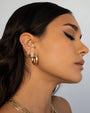 14K Gold Double Row Diamond Ear Cuff, photo 5