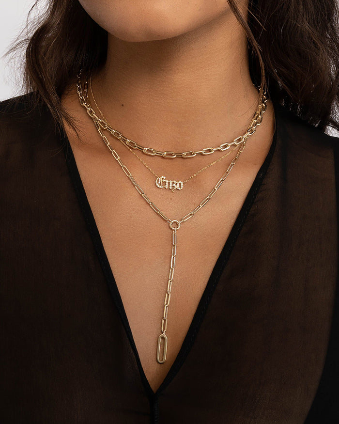 14K Gold Large Open Link Chain Necklace, photo 2