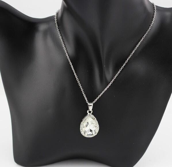 Collar con colgante grande de lágrima de cristal, foto 4