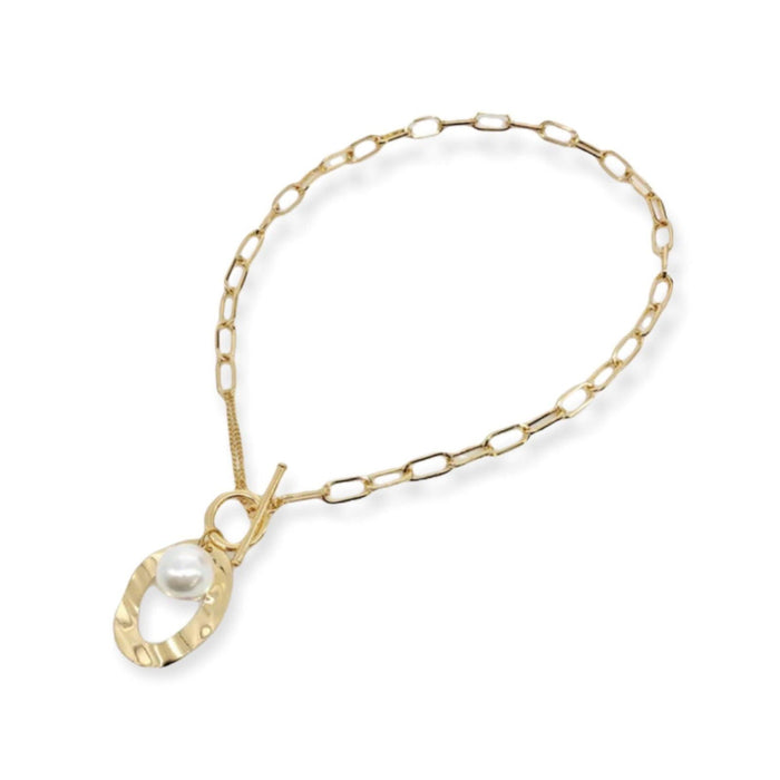Large Link Simulated Pearl Necklace, photo 1