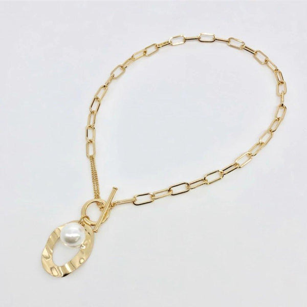 Large Link Simulated Pearl Necklace, photo 2